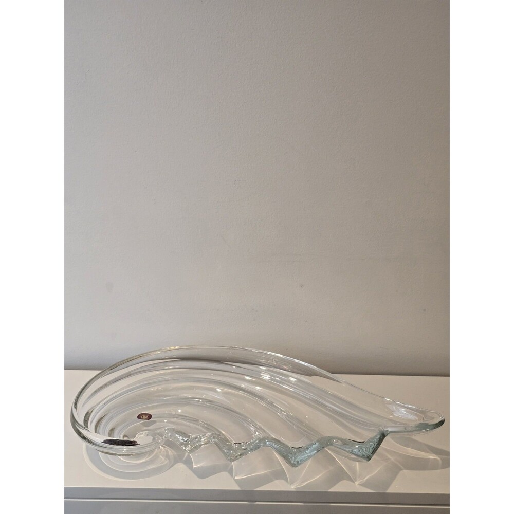 Waltherglas Large Crystal Nautilus Shell Centerpiece Bowl 19" Made in Germany